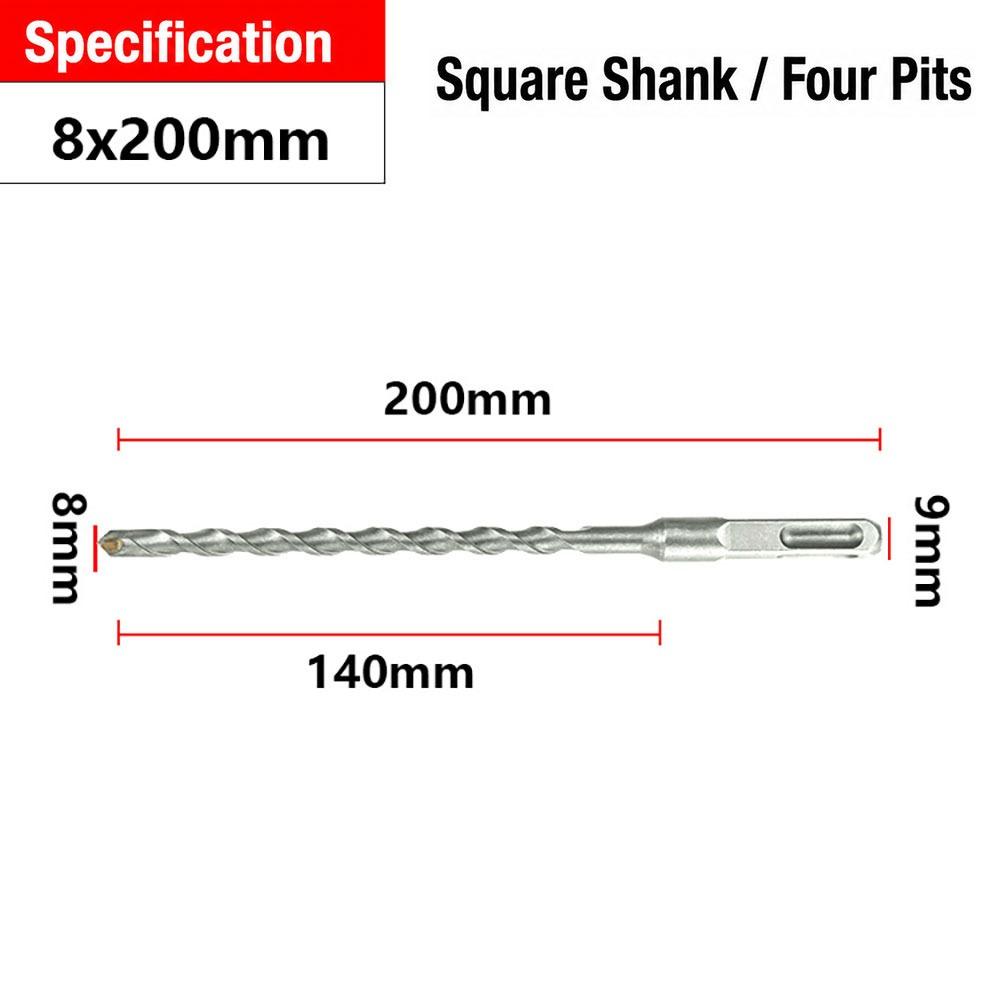 1Pcs Square Shank SDS Plus Masonry Drill Bit Electric Hammer Drill Bit For Rotary Hammer Drilling