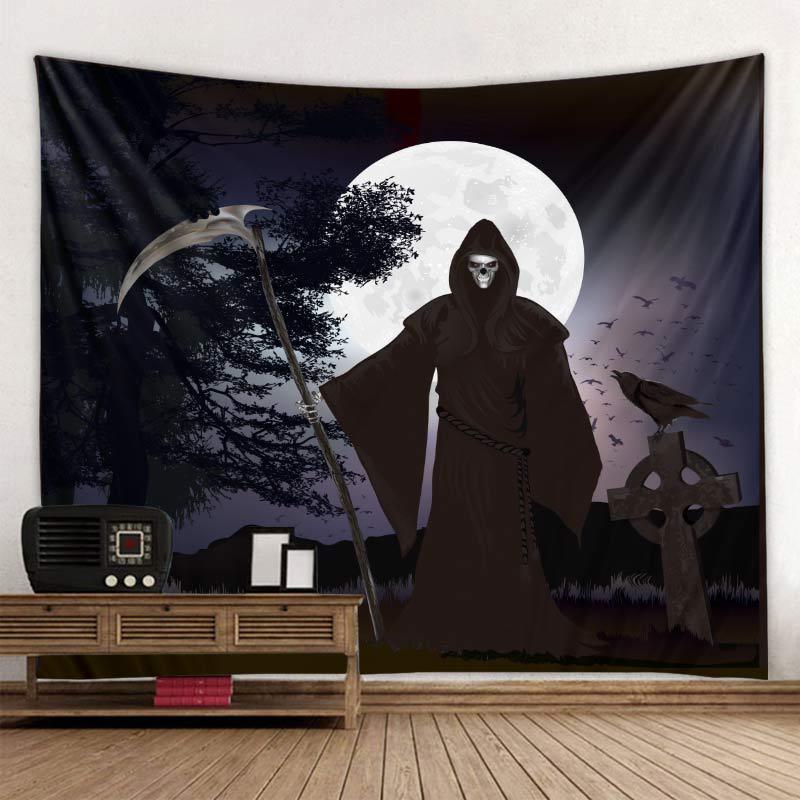 Happy Halloween Tapestry Wall Hanging Home Decor Horror Pumpkin Blanket Witch Aesthetics Living Room Tapestry Decoration
