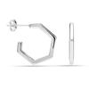 S925 Sterling Silver Italian C Shape Half Hoop for Women Teen