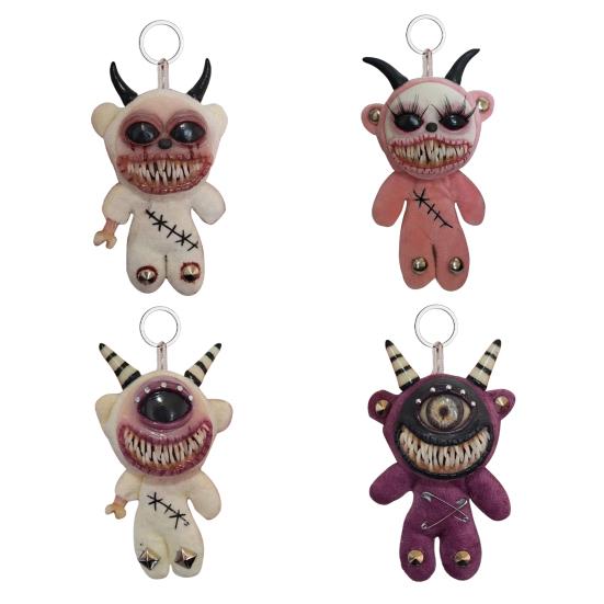 Gothic Halloween Keychain Handcrafted Punk Rock Keychain with Weird Horror Doll Design Backpack Accessories