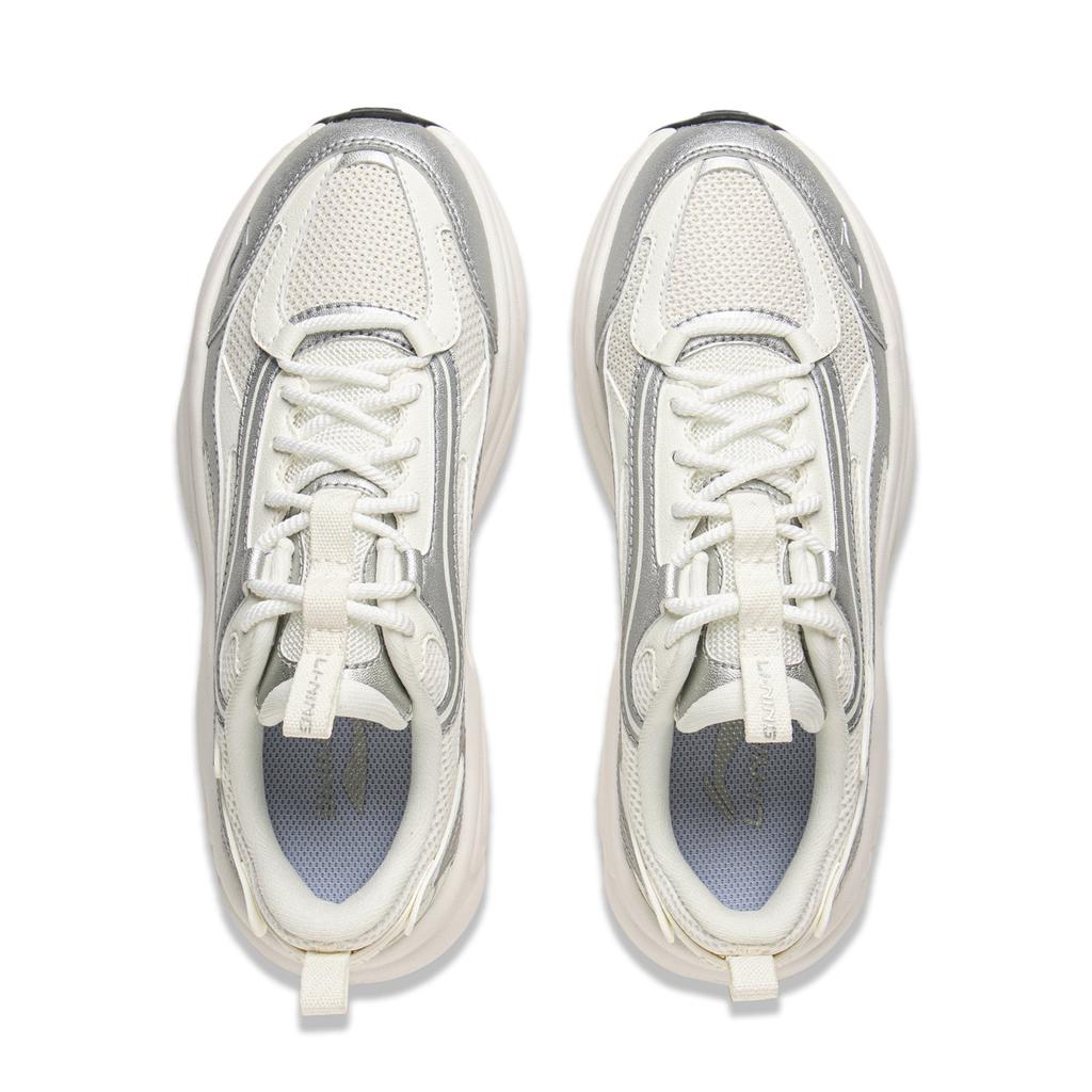 Li Ning Milk Coconut Versatile Retro Thick Sole Fashion Trend Shock Absorption Non-Slip Wear-Resistant Support Low-Top Casual Shoes AGCV130-5