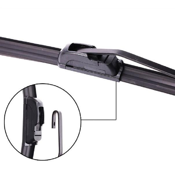 Set Of 2 U/J Hook Bracketless Front Windshield Wiper Blades 20" + 20" All-Season