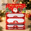 Christmas Surprise Pull-out Card Cash Gift Envelopes, 6 Slots Foldable Money Holder, DIY Holder Holiday Booklet for Xmas Parties, Family Gatherings