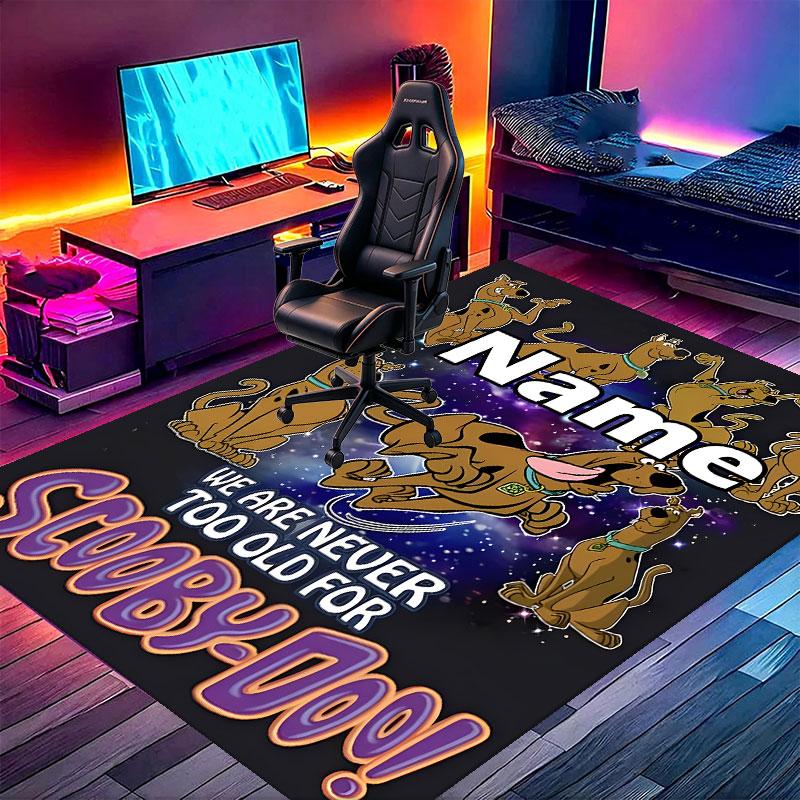 Custom Name Personalized Scooby Print Carpet, Versatile Home Decor Rug, for Playroom, Apartment, Balcony, Entryway, Hallway Gift