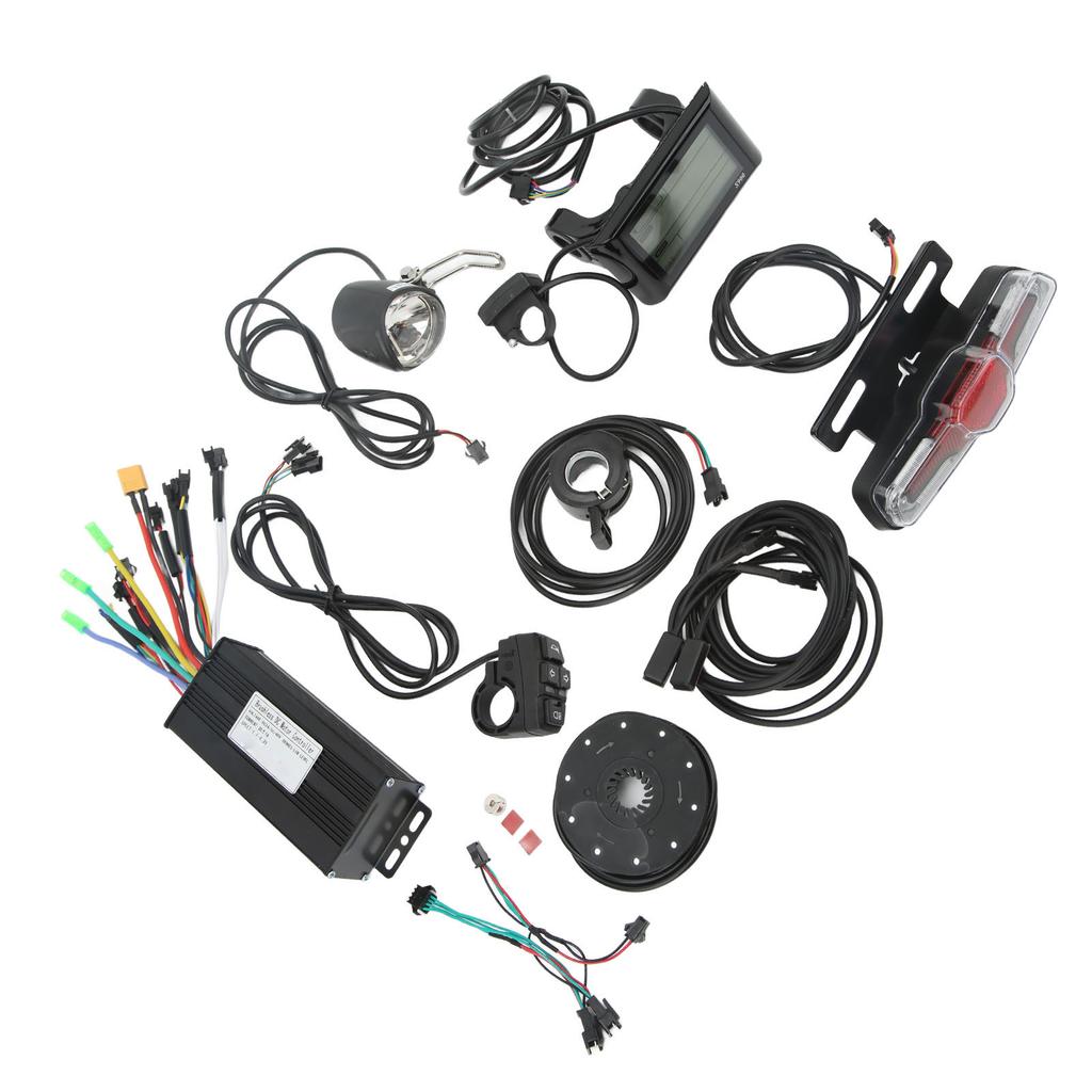Electric Bike Conversion Kit 30A Controller S900 Panel Headlight Taillight Thumb Throttle for