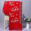 Winter Scarf Embroidery Flower Pattern Tassel Trim Long Scarf Ethnic Style Thickened Warm Women Shawl