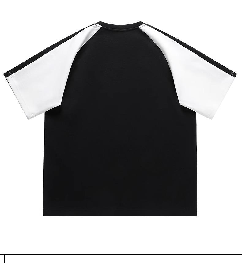 Hello Hipanda Panda Campus Style Couple Splicing Short Sleeve T-shirt