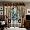 2 Pieces HD Digital Yellow Tie Fashion Gold Leaf Curtains Home Decorating Style Decorating Living Room Bedroom Rodding Curtain E