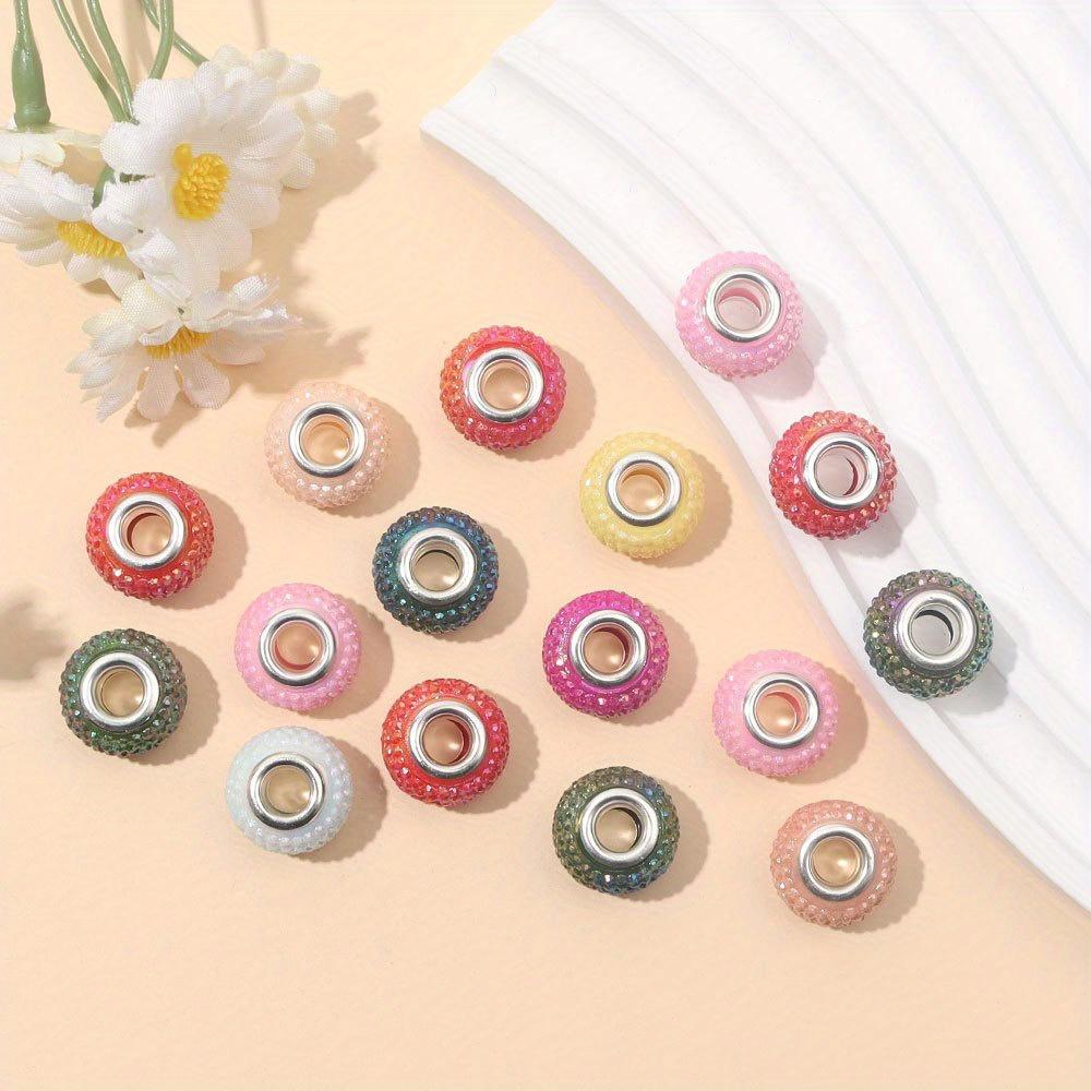 7/14/21 шт. смоляной материал европейские бусины с большими отверстиями, бусины с большими отверстиями, декоративные бусины и бусины, европейские аксессуары для самостоятельного изготовления, браслет, ожерелье
