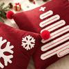 Cartoon Santa Claus Holiday Cushion Cover Elk Snowman Pillow Case Festive Plush Cushion Cover  Gift