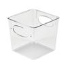 Квадратный прозрачный пластиковый органайзер для хранения, корзина, для дома, офиса, ванной комнаты, ювелирных изделий и косметических аксессуаров, с ручкой для удобного захвата