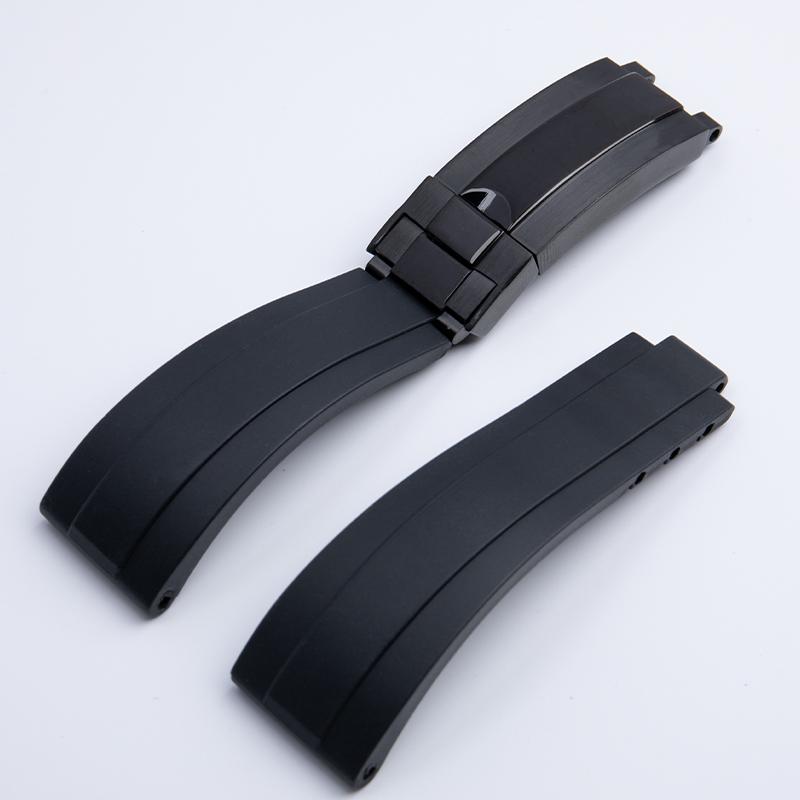 Резиновый короткий ремешок для часов с пряжкой 20/21 мм, подходит для Rolex Daytona Submariner Role OYSTERFLEX Yacht Master, силиконовый ремешок для маленького запястья