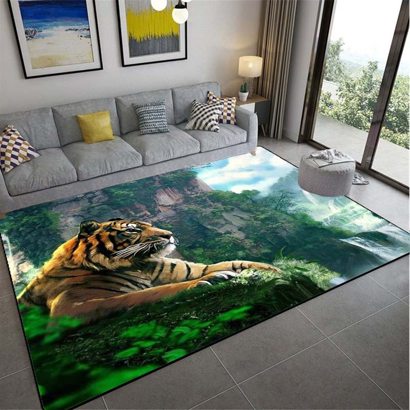 Спальня Гостиная Кухня Коридор Ковер Бытовой Тигр Узор Ковер Европейский Стиль Напольный Коврик Коридор Ковер