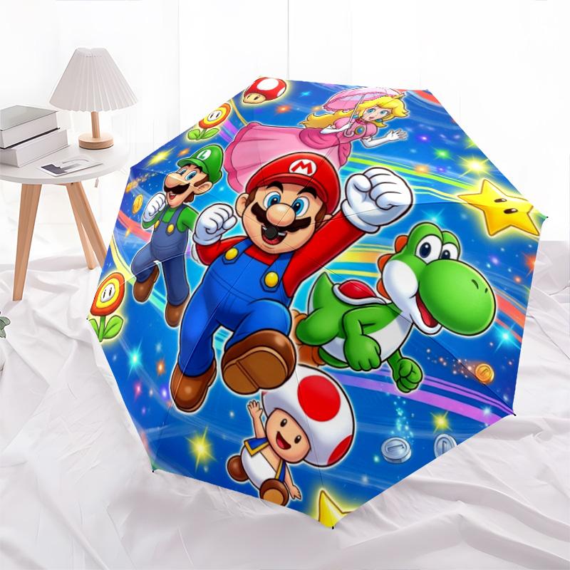 1 шт. Автоматический складной зонт с рисунком Super Mario, 8 спиц, портативный, складной, для путешествий, Рождественский, День рождения, Подарок