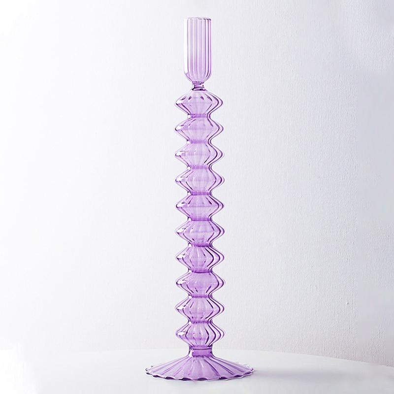 Полосатый многокольцевой подсвечник, водная стеклянная ваза, красочный прозрачный подсвечник