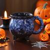 Yousheng Ceramic Cauldron Coffee Mug with Ghosts Pumpkins Bats Halloween Tea Cups Personalized Witchy Gifts for Sisters Family