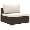 8 piece Garden Lounge Set with Cushions Poly Rattan Brown