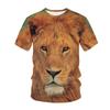 Футболка Summer Lion Tiger с принтом животных в 3D-стиле для мужчин и женщин, модные футболки с круглым вырезом, мужской топ