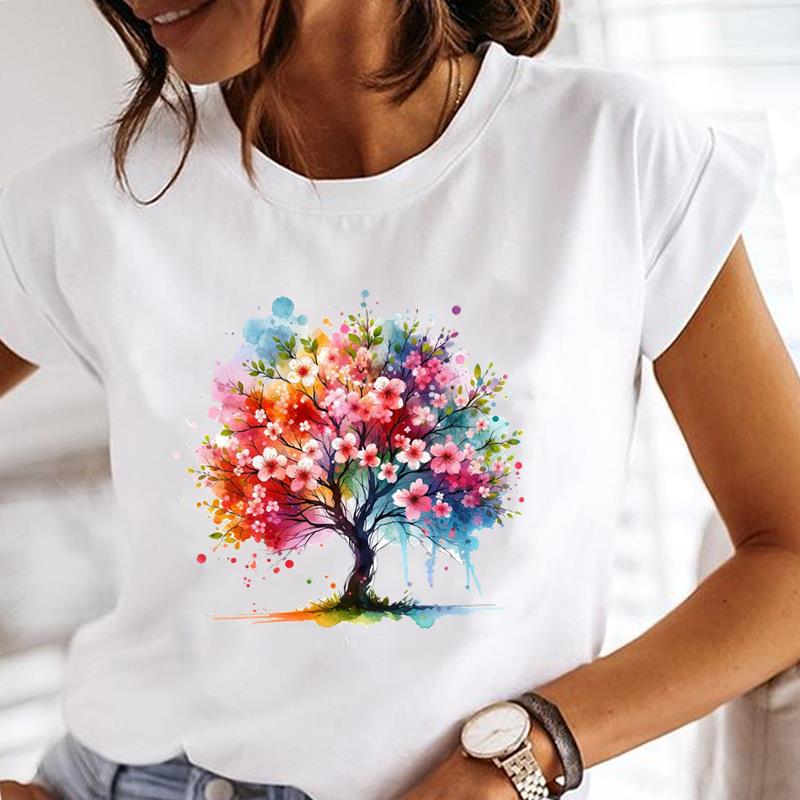 (Asian Size) Women Tee Top Clothing Trend Style Cute 90s Casual Printing Short Sleeve T Shirt Fashion Printed Lady Female Graphic T-shirts