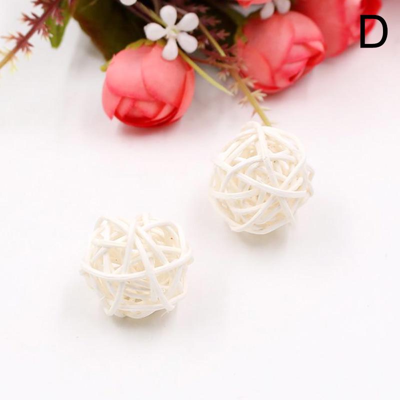 10 шт., DIY украшения, праздничный декор, поделки своими руками, 3 см, разноцветный мяч из ротанга, детские игрушки, украшения для дома