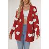 Женская осенне-зимняя вязаная куртка средней длины Love Knit с V-образным вырезом и пуговицами