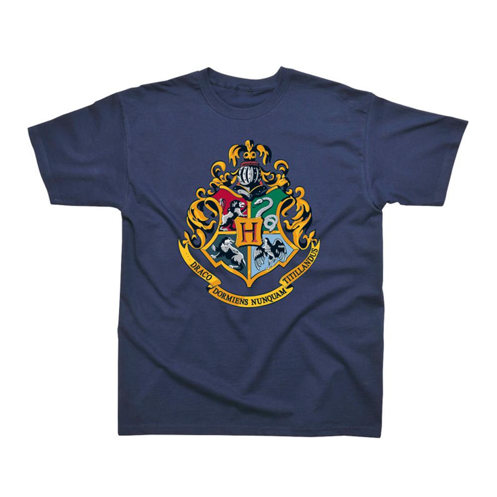 HARRY POTTER Boys Hogwarts Crest Gold Ink T-Shirt