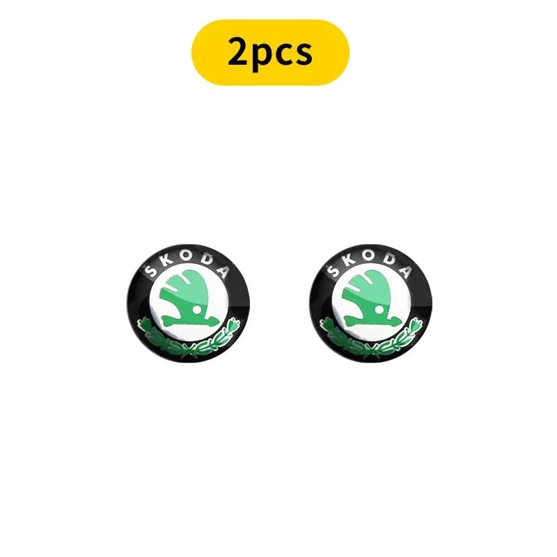 Car Sticker 2025 New 14mm Aluminum Car Remote Key Shell Emblem Sticker For Skoda Octavia A2 A5 A7 Fabia Rapid Karoq Superb Kodia