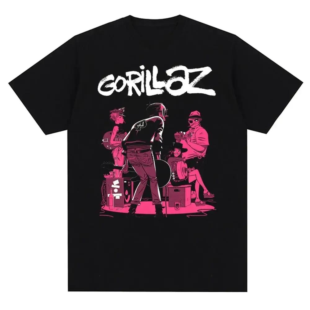 Music Band Gorillazs Punk Rock Print T Shirt 90s Casual Fashion Short Sleeve Plus Size T Shirt Unisex Graphic T Shirts - Men'...