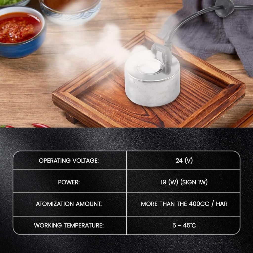 DC 12V Mist Maker Fogger Ideal for Rockery, Fishtank, Birdbath Decor - Indoor Fountain Atomizer Reptile Humidifier Small Automatic Fogger