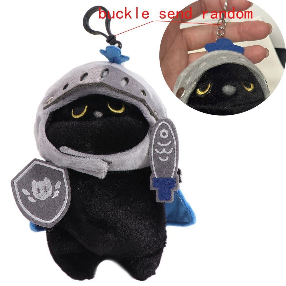 Cartoon Cat Plush Toy Silly Black Cat Stuffed Toy Knight Cat Plush Doll Christmas Gift