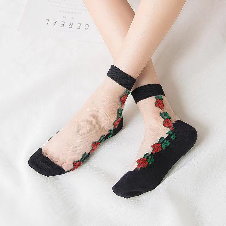 1/3/5/10 пар женских кружевных носков, летние модные сексуальные прозрачные тонкие носки, женские нескользящие ультратонкие носки, женские носки до щиколотки