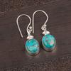 Blue Copper Turquoise Gemstone 925 Sterling Silver Pretty Jewelry Earrings Gift EE-6-36