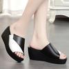 Mid-heel Women's Shoes Wedge Heel Thick-soled Anti-slip Flip-flops