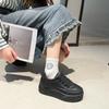 Fashion Four Seasons 2024 New Thick Bottom Muffin Bottom Female Board Shoes Fashion Student Sports Casual Shoes All Round Head