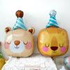 Ins New Cartoon Birthday Hat Animal Aluminum Film Balloon Standing Children's Baby Party Scene Decoration Arrangement