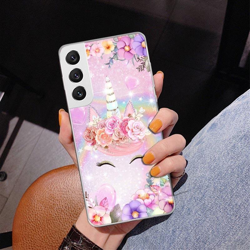 Pink Unicorn Rainbow Phnoe Case for Samsung Galaxy Note 20 Ultra 10 Pro 9 8 S10 Lite S9 Plus S8 + S7 Edge Unique Cover Coque Not