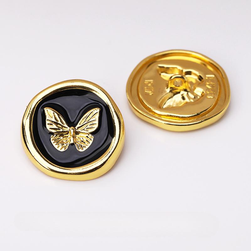 10pcs Beautiful Butterfly Buttons 15/18/23mm Fashionable Metal Shank Buttons Apparel Sewing Accessories