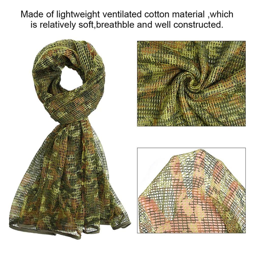Outdoor Sport Head Shawl Camouflage Mesh Net Camo Scarfs Camping Scarf Neck Scarf Cycling Scarf