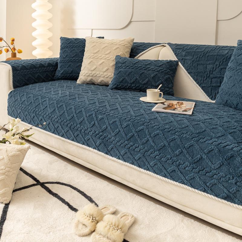 Winter Plush Thickened Sofa Cushion Winter Thickened Cushion New Non-slip High-grade Fabric Sofa Cover Cover Towel