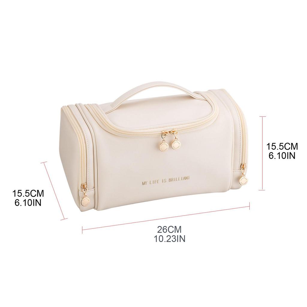 Большая дорожная косметичка для женщин и девочек из искусственной кожи, органайзер для макияжа, женские туалетные сумки, сумка для хранения