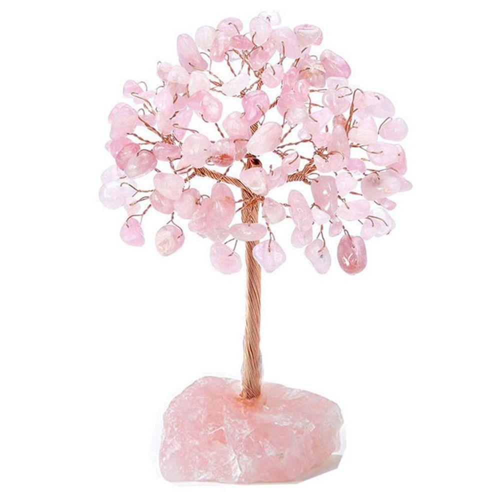 Stone Crafts Copper Wire Wrapped Crystal Money Tree Reiki Chakra Feng Shui Trees Potted Plants