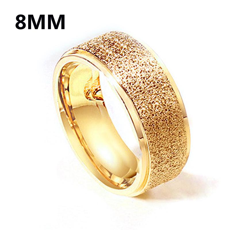 Модные матовые кольца-скрабы женские розовое золото/серебро кольцо на палец 2/4/6/8 мм мужские свадебные украшения простые из нержавеющей стали/разноцветные