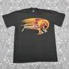 Metallica Metal Band T Shirt Flaming Pushead Skull Graphic Print