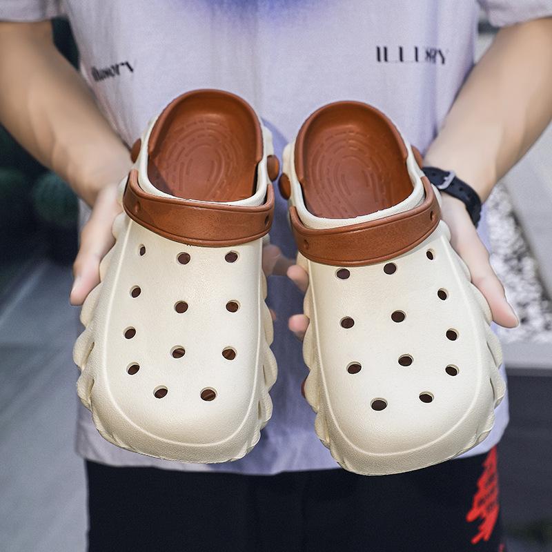 Large size Korean version of fashion beach shoes hole shoes summer new casual versatile EVA sandals trendy men's slippers