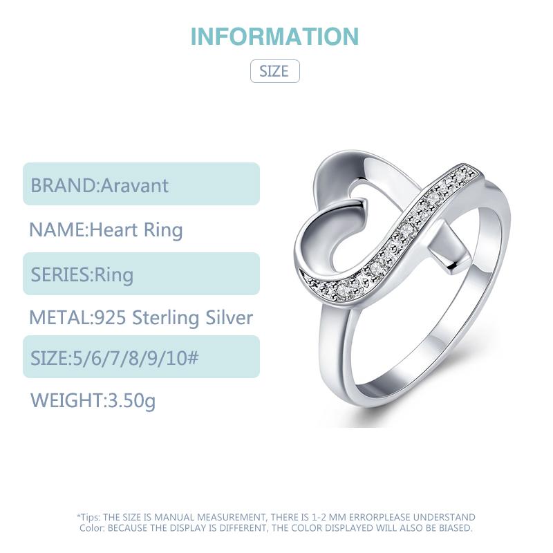 Кольцо на палец из серебра 925 пробы с сердцем для женщин, аксессуары для свадебных украшений