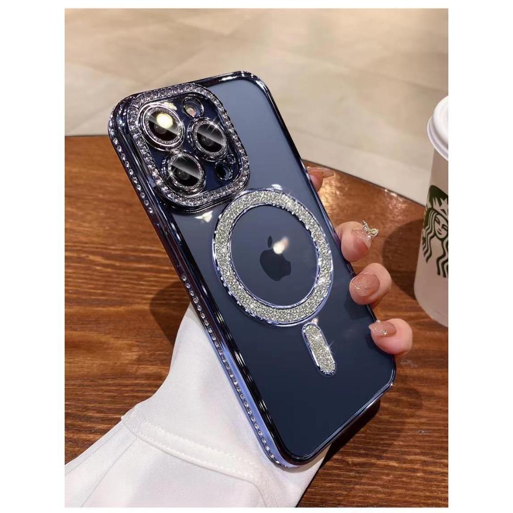 For IPhone 16 Phone Case for Apple 15promax Glitter Magnetic Suction 13 Electroplated Glitter Diamond 14 Light Luxury Protective Case