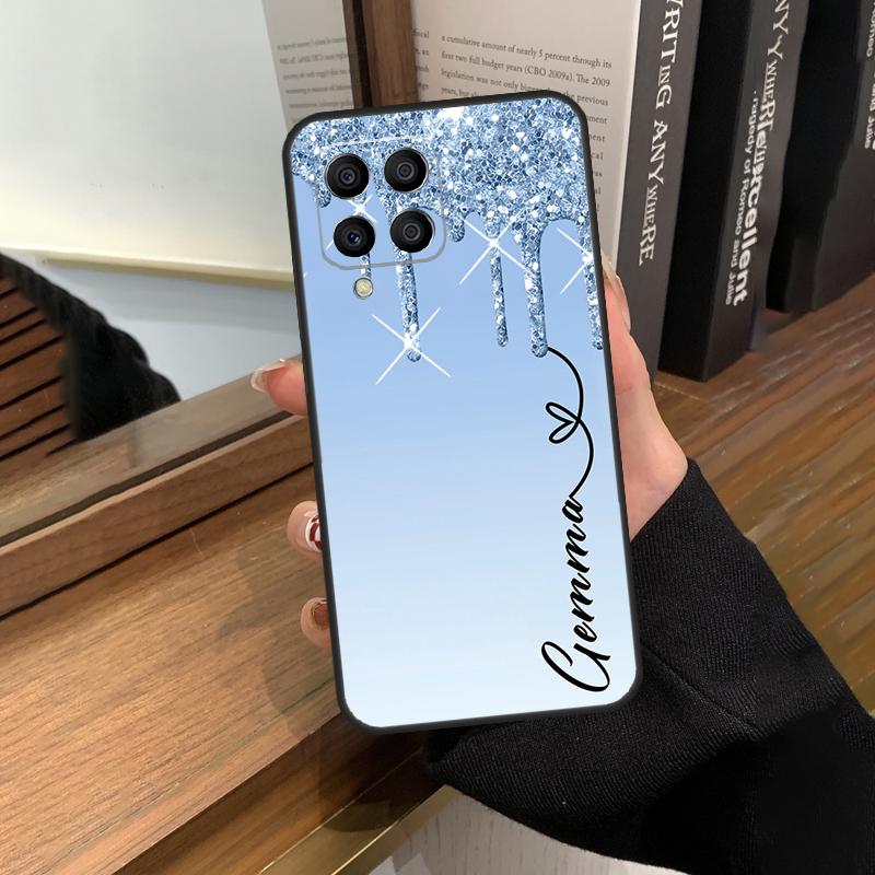 Personalised Glitter Name Case For Samsung Galaxy M32 M52 M12 M22 M13 M23 M33 M53 M14 M34 M54 M31 M51 M20 M31s M30s