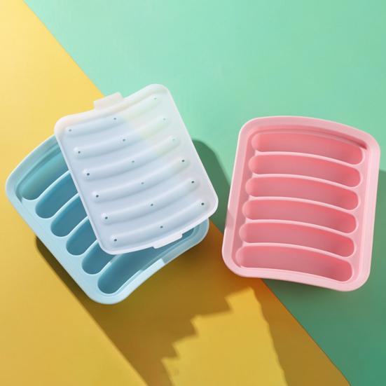 Mould Food Grade Easy To Release Thickened Healthy Bake Silicone Sausage Mold with Lid Baby Supplement Food