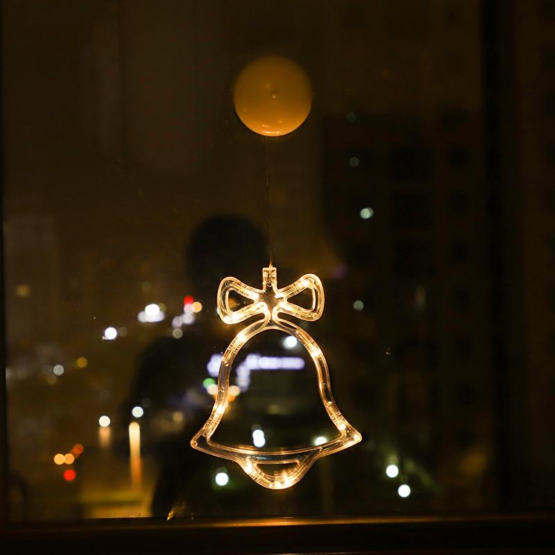 Christmas LED Light Snowflake Santa Hanging Battery-operated Window Ornaments Decoration for Home Xmas Navidad New Year Decor