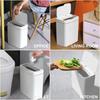 1PC Smart Bathroom Trash Can Automatic Bagging Electronic Trash Can White Touchless Narrow Smart Sensor Garbage Bin Smart Home 15L